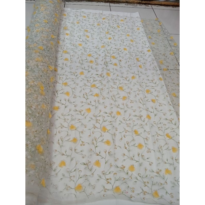 BAHAN/KAIN ORGANDI MOTIF BUNGA