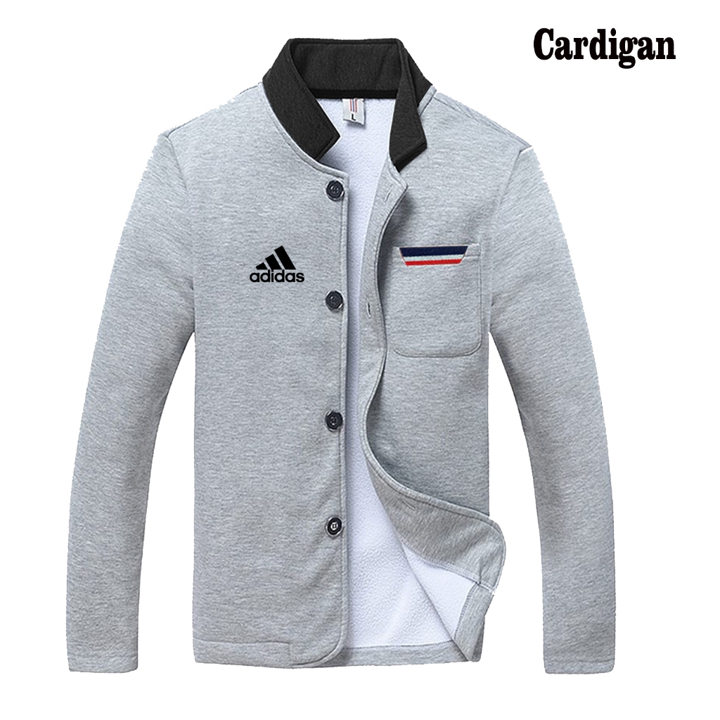 Cardigan Formal Pria Polos Outwear Basic Outer