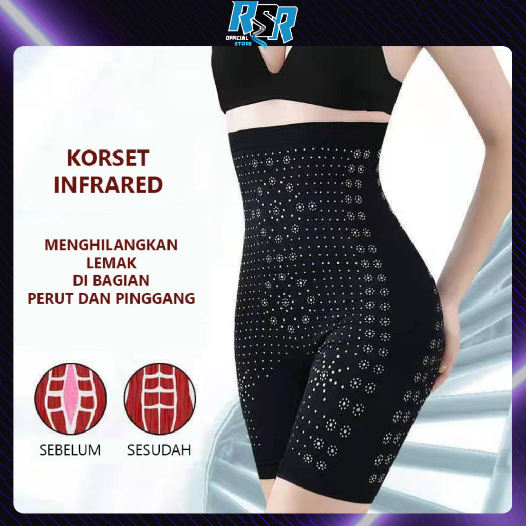 Korset Celana Infrared Pengencang Pinggang dan Pantat Pants InfraRed 3 in 1 Korset Stocking Pelangsi