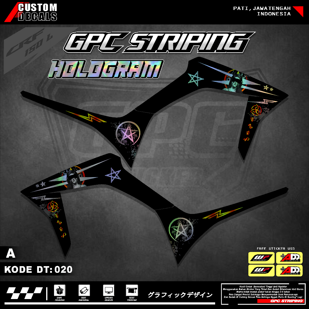 STICKER STRIPING VARIASI CRF 150 L GPC STRIPING HONDA CRF 150L - 020