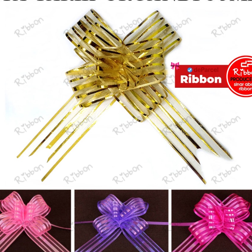 

FG2 Pita Tarik Organdi 5mm isi 1pcs Serut Besar Kain Kaca Metalik Organza