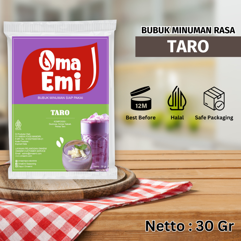 

BUBUK MINUMAN PREMIUM RASA TARO 30 GR | BPOM & HALAL