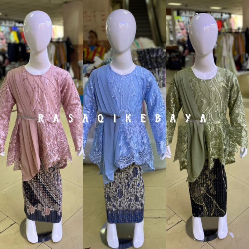 New sale  setelan aurora selendang anak/kebaya pesta anak/kebaya anak modern/baju anak paling laris/