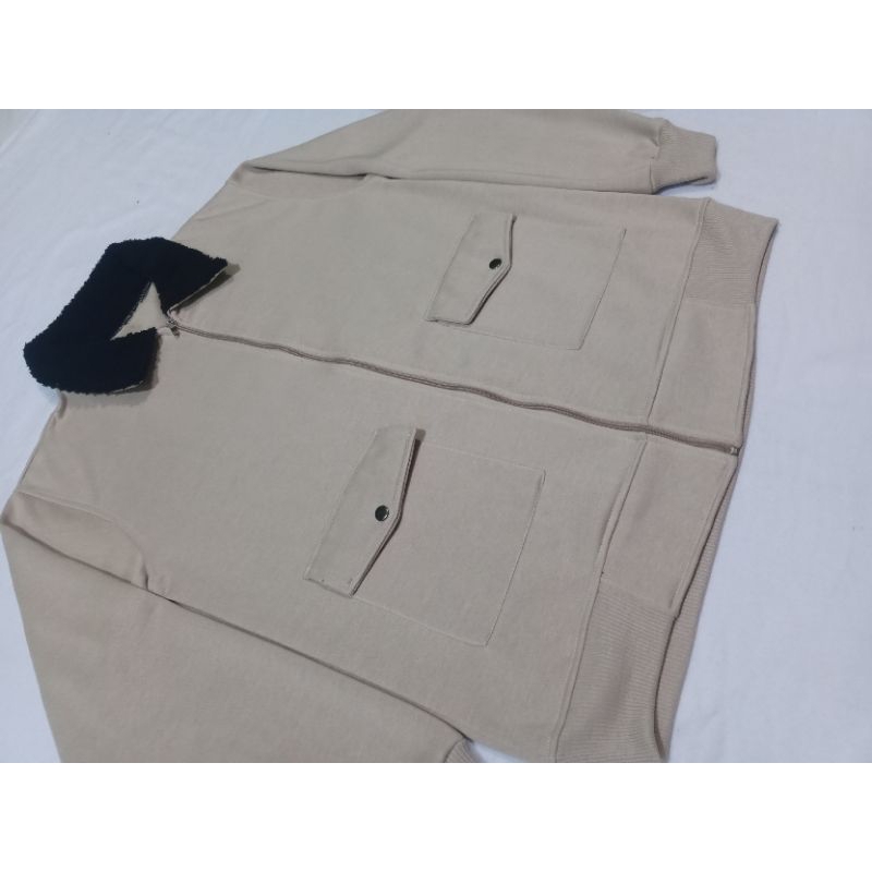 JAKET PRIA / LASKET CREAM / SWEATER BERKERAH / SWEATER ZIPPER / SWEATER RUGBY FULL ZIPPER