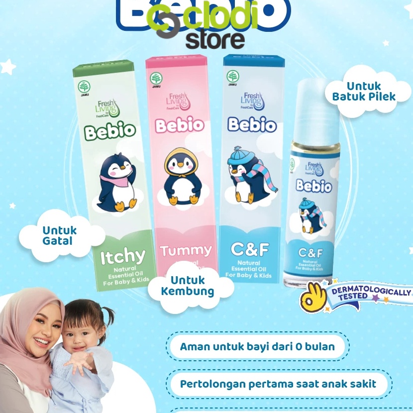 

FG2 Baby Oil Freshliving BEBIO Essential Oil 9ml C FCough and Flu Tummy Itchy For Baby Kids