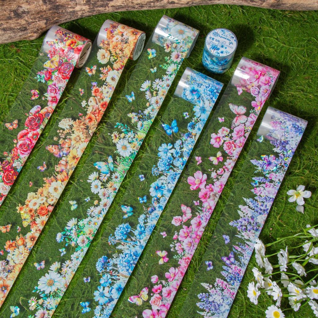 

(Kiricart) Sticker Side Flower PET tape DIY Journal Scrapbook