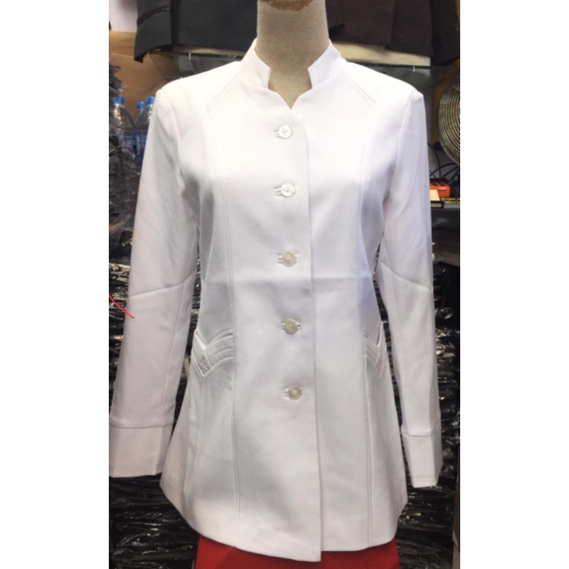 BLazer Putih Wanita Seragam ASN Baju Perawat Stelan rok span atau celana