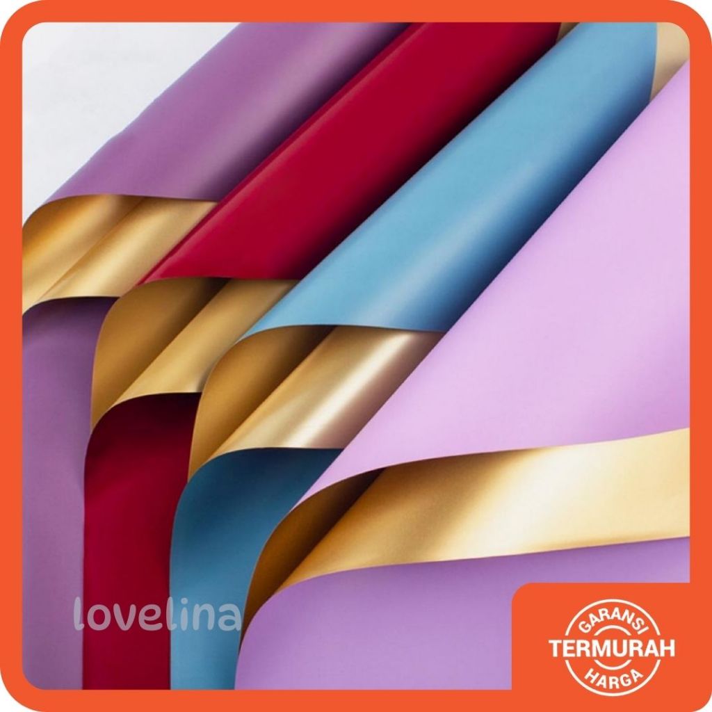 

Kertas Buket GOLD BACK Kertas Cellophane Paper Flower Wrapping Kertas Bucket 58CM