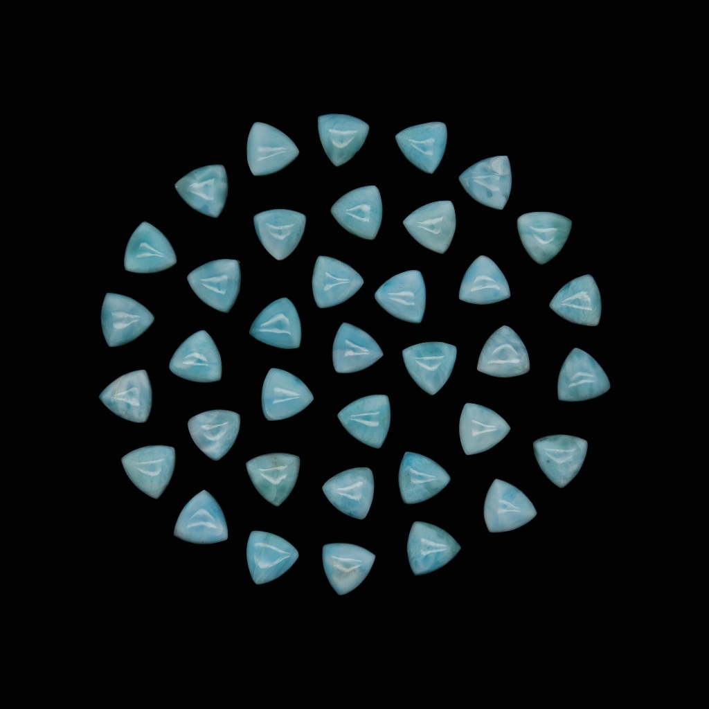 NATURAL LARIMAR UKURAN 7 mm TRILLION MULUS | NATURAL LARIMAR BENTUK 7 mm TRILLION | LARIMAR ASLI BAH