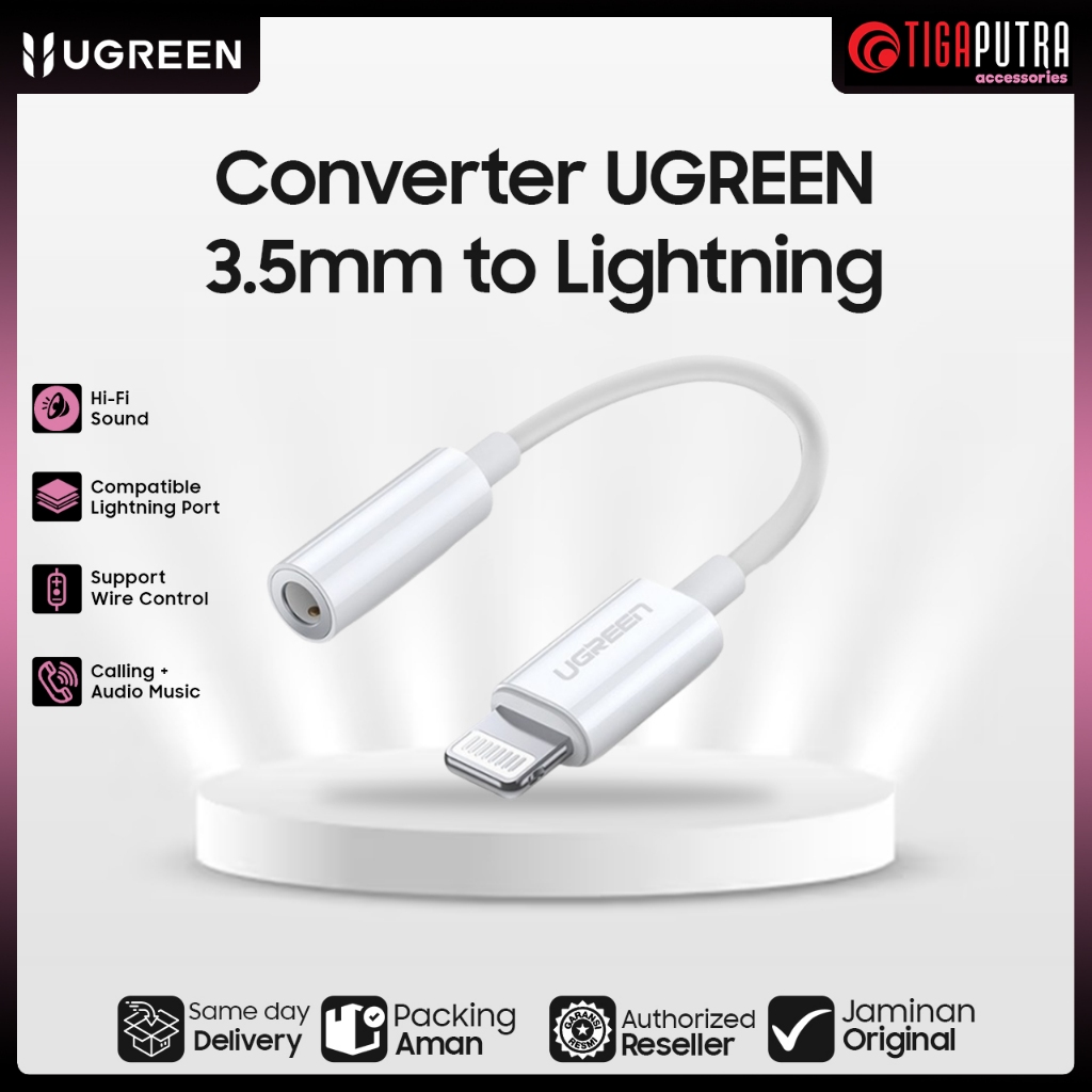 UGREEN Splitter iPhone MFi Lightning To Jack 3.5MM Converter