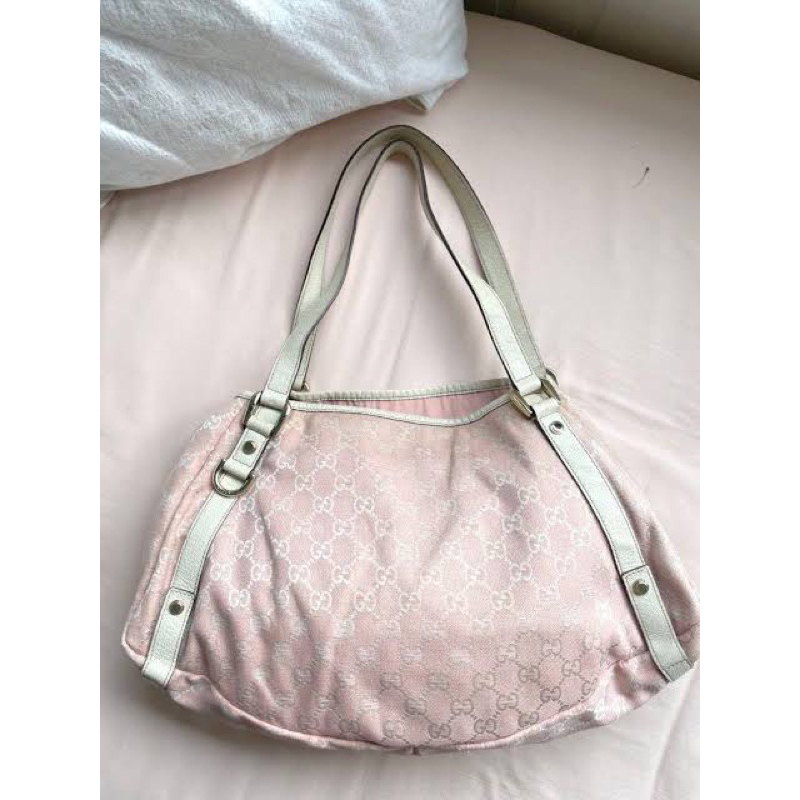 Pink canvas pelham gucci tote authentic