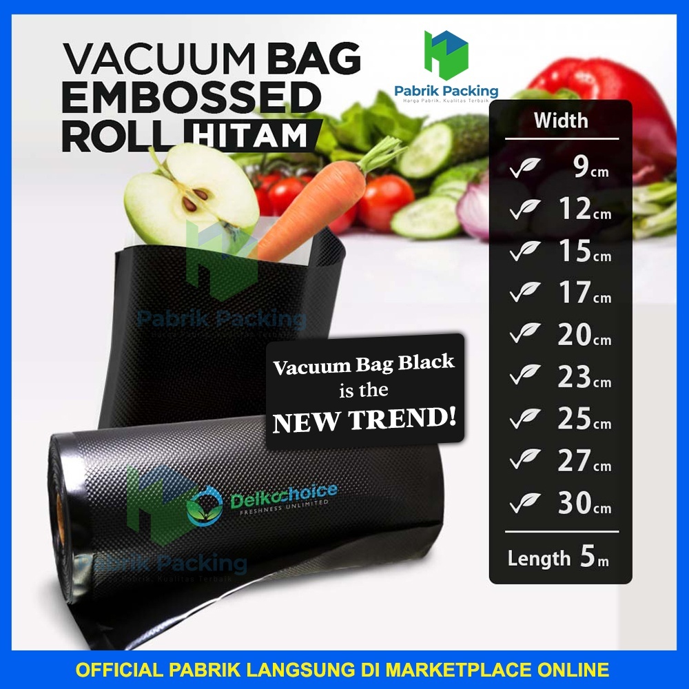 Vacum Bag Roll Delkochoice | Plastik Vacuum Makanan Polos Emboss Roll Termurah Vacum Bag Roll Delkoc