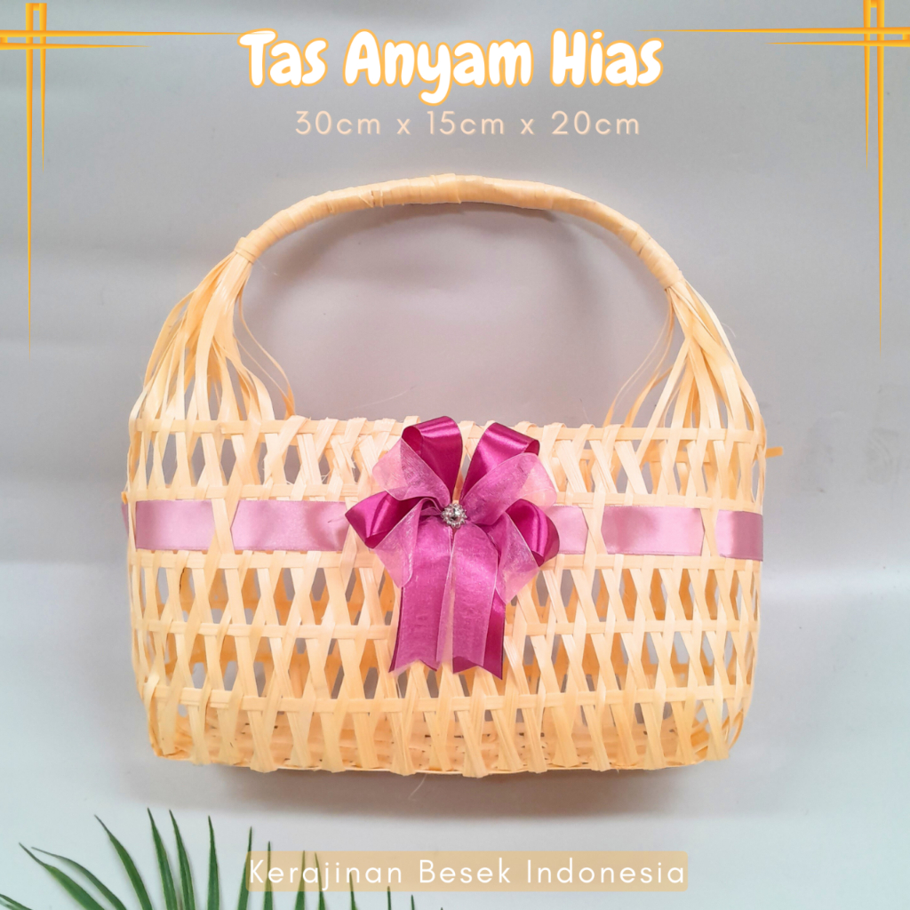 

GOODIE BAG BESAR MURAH Tas belanja banyak ukuran natural hias pita Hampers Parsel Ulang tahun Hantaran Oleh-oleh haji