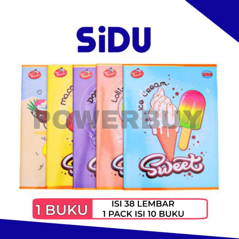 

10 Pack Buku Tulis Sidu 38 Lembar/Buku Anak Sekolah Anak Karakter/Buku Sidu Murah