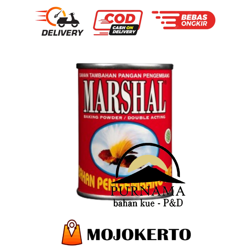 

BAKING POWDER MARSHAL 110GR KALENG PENGEMBANG ROTI KUE KERING BASAH JAJANAN GORENGAN MARSHALL HALAL