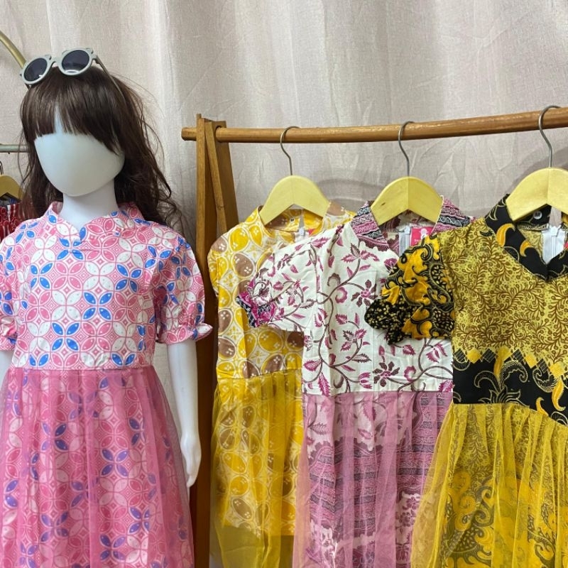 BANARA DRESS BATIK ANAK TUTU GAUN BATIK ANAK TILE DRESS BATIK ANAK LUCU UNIK GAUN BATIK ANAK MEWAH D
