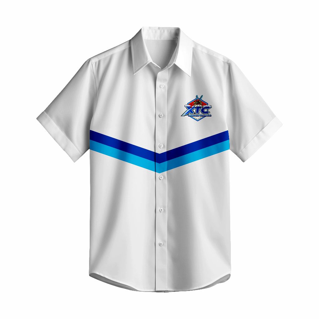 KEMEJA XTC / KEMEJA PRINTING XTC BASIC WHITE / KEMEJA SANTAI