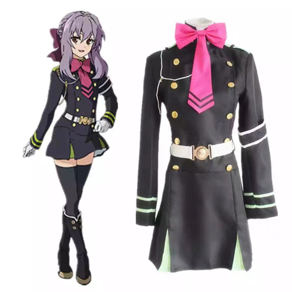 Anime Seraph Of The End Owari no Seraph Hiiragi Shinoa Cosplay Costumes Full Set Uniform