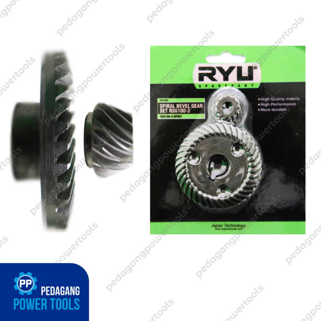 RYU Spiral Bevel Gear Set RSG 100-3 Mesin Gerinda 4" Gigi Nanas Roda Gir Spare Part