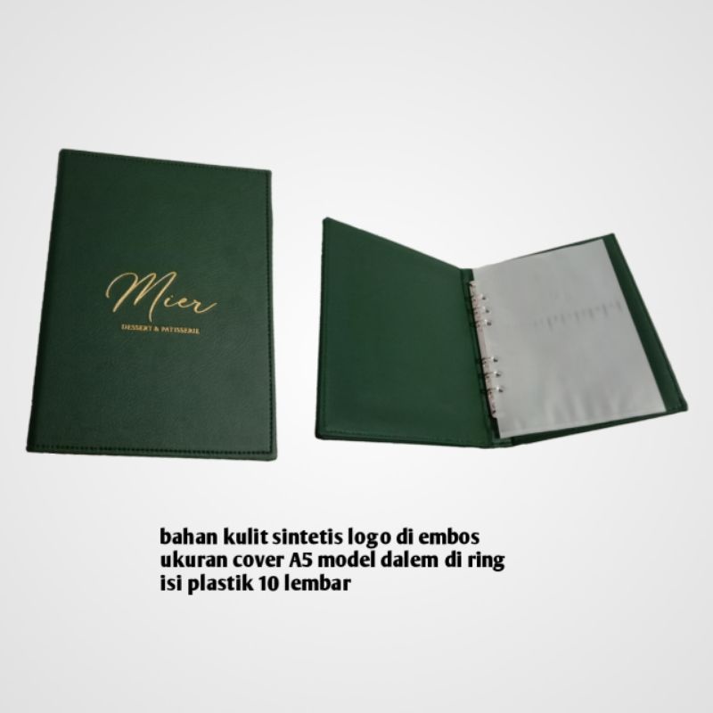 

buku menu custom logo ukuran a5