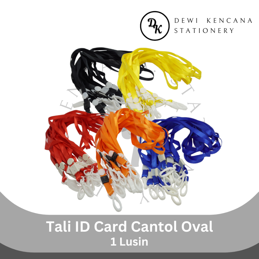 

Tali ID Card Cantol Oval Plastik 1 Lusin / Lanyard ID Card