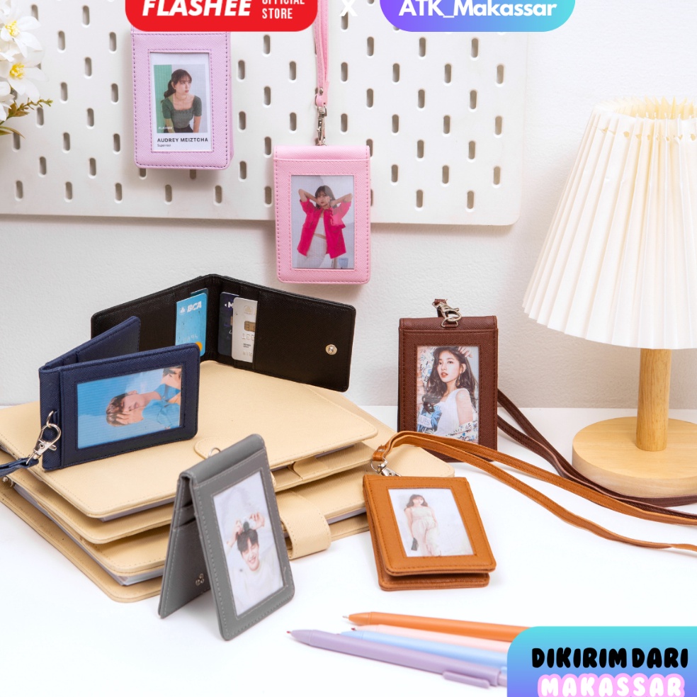 

Lanyard ID Card Holder Name Tag Kulit Dua Sisi Bolak Balik Mika Kancing Termurah Berkualitas KODE U2I9