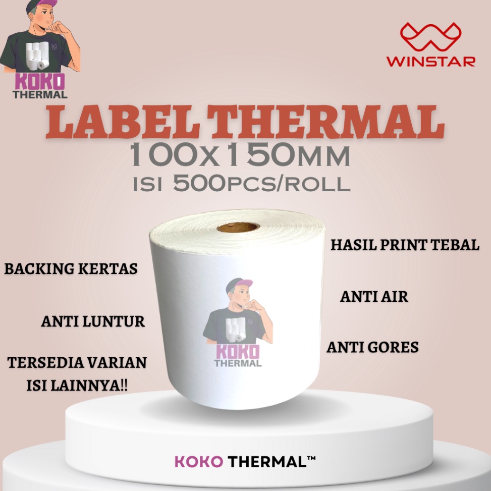 

Label Stiker Thermal 1x15 mm 1x15cm 5pcs KODE H8A5