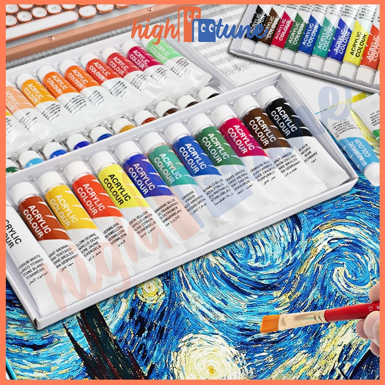 

KODE U3F8 Hightune Cat Akrilik Set 1224 Warna 1ml Acrylic Paint Color Set Painting Lukis Kanvas