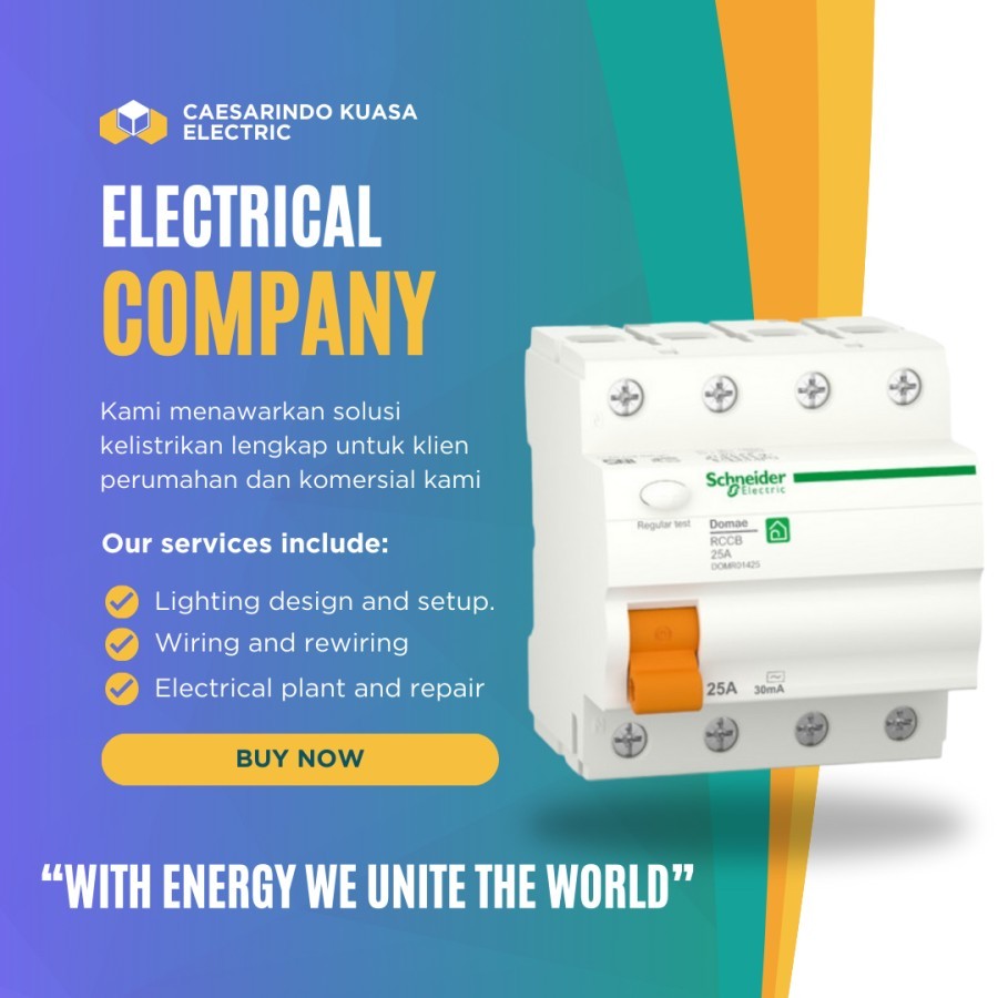 ELCB SCHNEIDER 25A 30MA 4P DOMR01425 1P+N 25AMPER 4PAS 25AMPERE 4PHASE 4POLE RCCB NEW DOMAE SNEIDER 