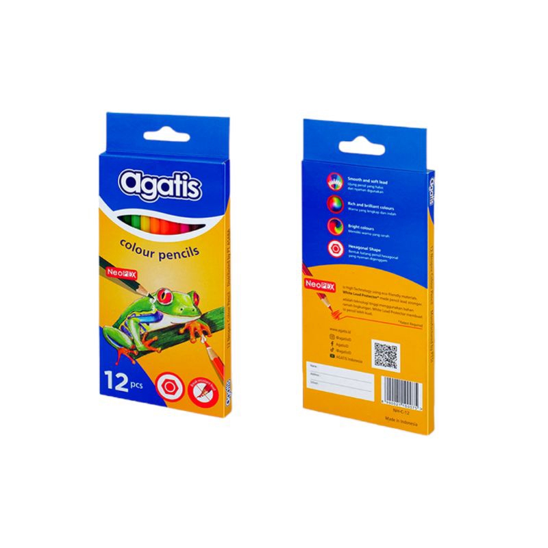 

Pensil Warna Agatis New Neopex Eco Hexagonal – 12 Warna Panjang