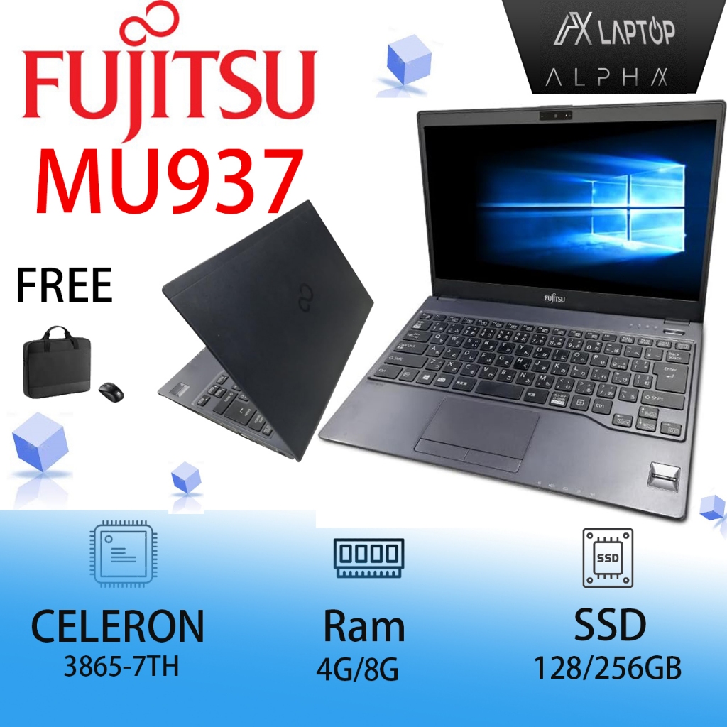 Laptop Bekas Fujitsu yang Tipis dan Ringan MU937 Celeron 3865U-7TH FHD 13.3inch 1920*1080 RAM8GB SSD