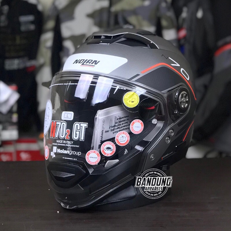 Nolan N702 GT Flywheel Ncom Flat Lava Grey 052 Nolan N70-2 GT