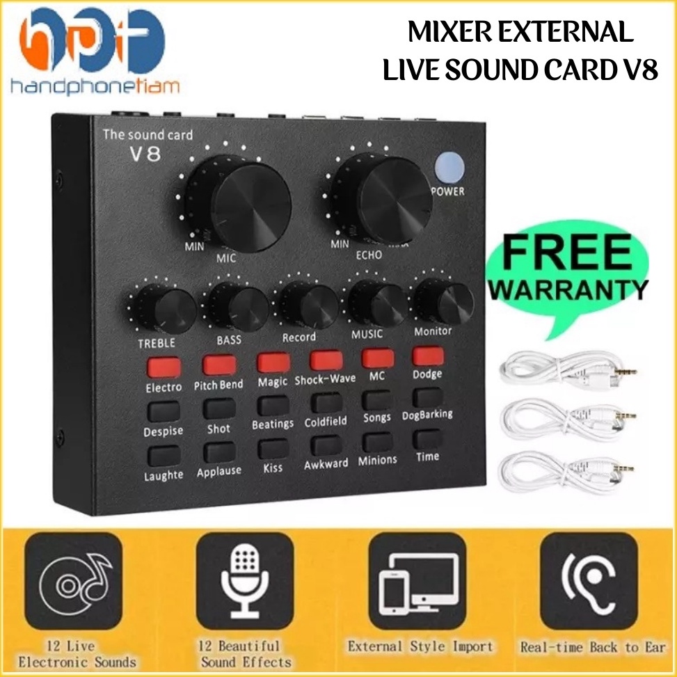 Soundcard v8 Mixer External Soundcard V8 Audio Microphone Singing Live Sound Card V8 Sound Effect w 