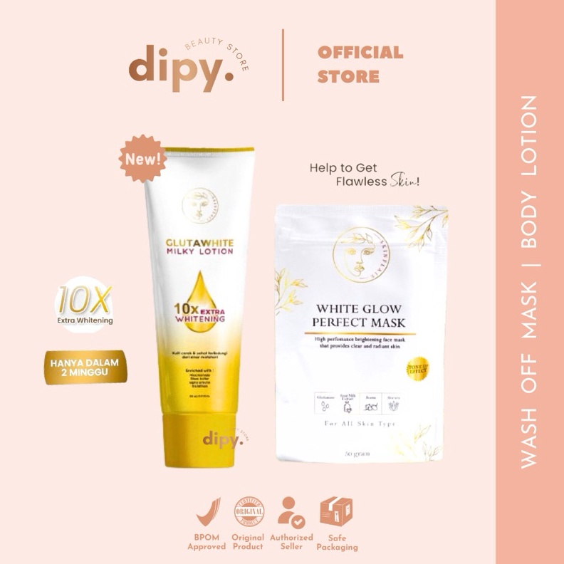 Official OutletSKINFLAIR  White Glow Perfect Mask 5Gr Masker Bubuk Organik Mencerahkan Melembabkan M