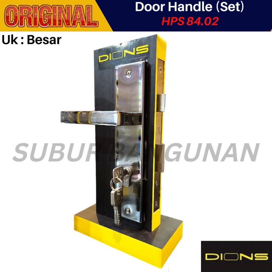 Paket Handle Gagang Kunci Pintu Set Besar Dions by Solid HPS 84.02 + LC 40