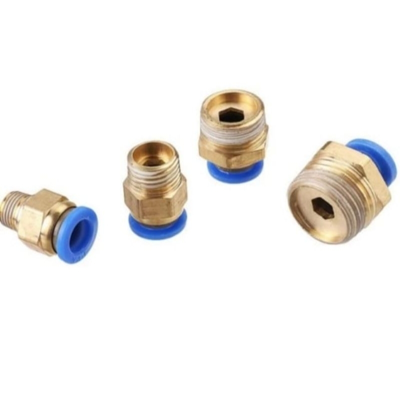 Fitting pneumatic lurus male 12 mm x 3/8" inch PC 12-03