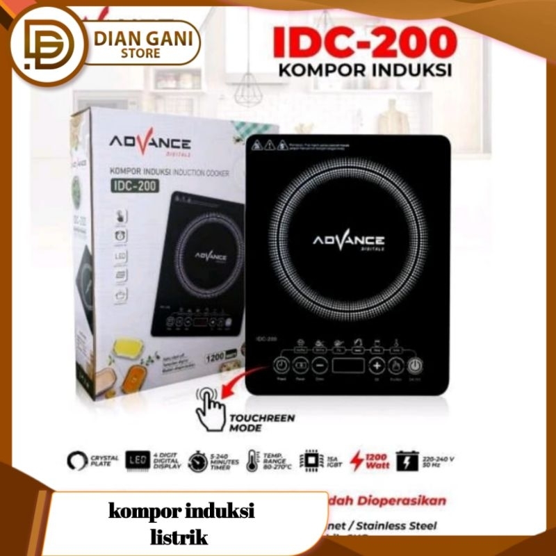 Kompor Listrik Induksi Advance IDC 200/Kompor Kaca / Kompor steamboa low watt