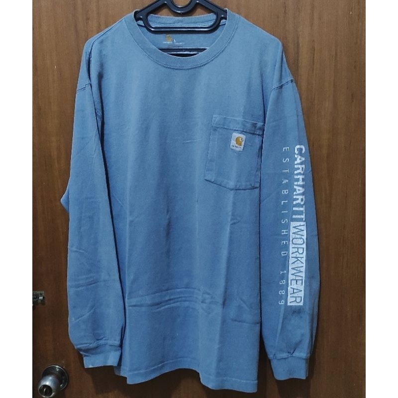 CARHARTT LS Kaos T-Shirt L oversize fit XL LONG SLEEVE POCKET BUTTON Lengan Panjang Kancing Saku Kan