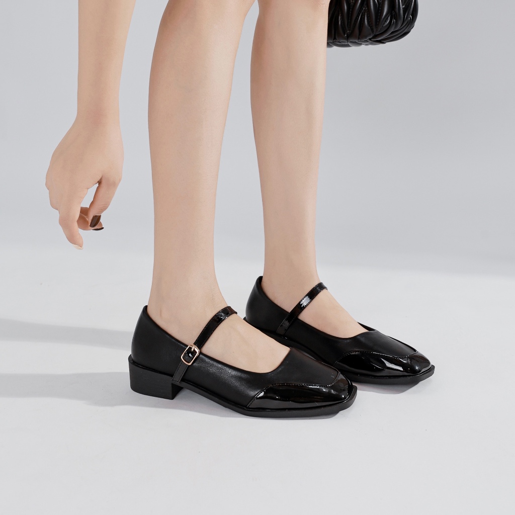 Rowey Sepatu Wanita Mary Janes Hak 3cm Sepatu Pantofel Ventura