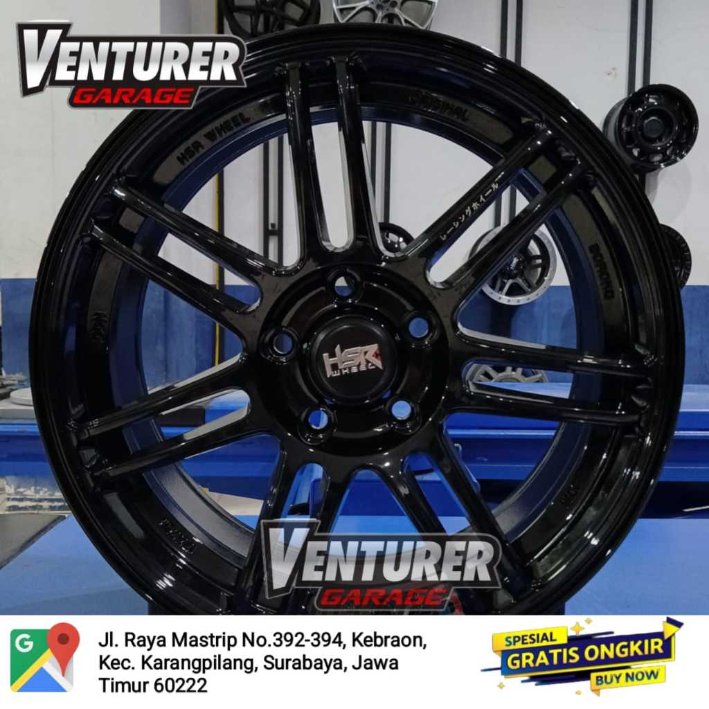 velg ertiga civic innova x pander grand max luxio alphard murah ring 17 HSR boon black glossy malang