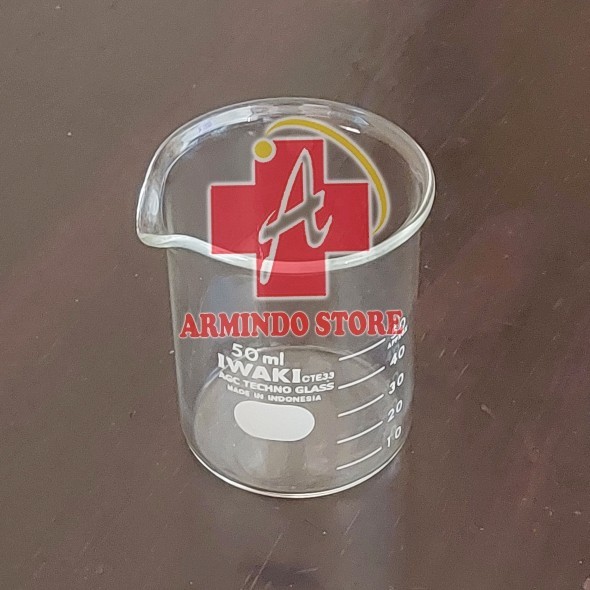 Beaker Glass 50ml IWAKI | Gelas Kimia 50ml