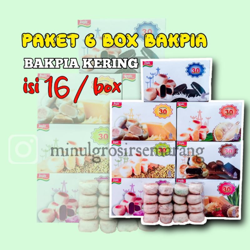 

PAKET 6 BOX BAKPIA KERING ISI 16biji/box