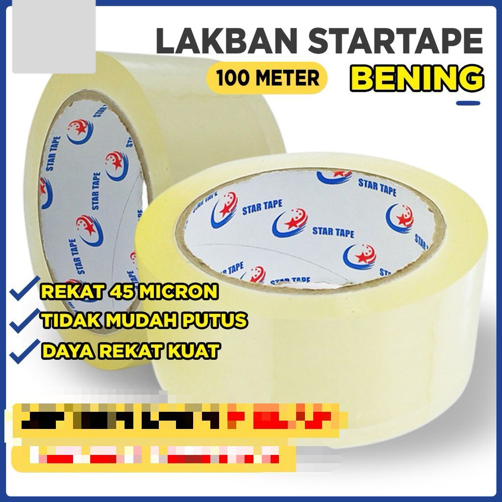 

Lakban Bening Star Tape Satuan / Lakban Bening / Tape Packing