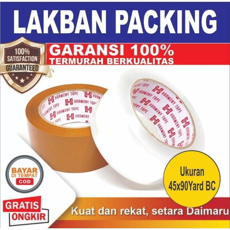 

Isolatip isolasi lakban packing bening putih coklat 46mm 100yard