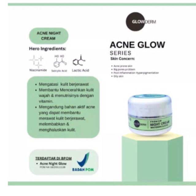 Acne Night Cream Glowderm