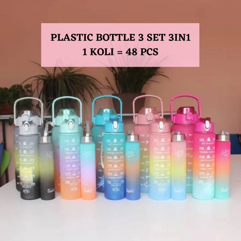 GROSIR BOTOL MINUM GRADASI VIRAL BOTOL 2liter 1 liter 3IN1 FREE SEDOTAN