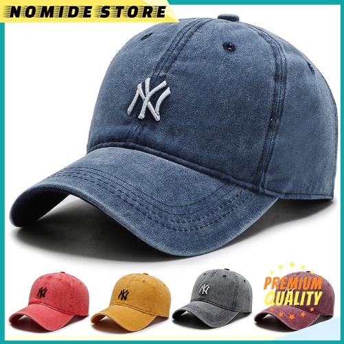 KUALITAS TERBAIK Topi Baseball Pria Wanita NY Import Bahan Denim Baseball Cap NY Jeans Topi Baseball