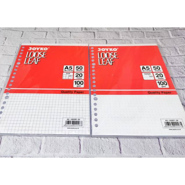 

DISKON Loose leaf A5 Grid Dot POLOS Joyko 1 gram KERTAS FILE
