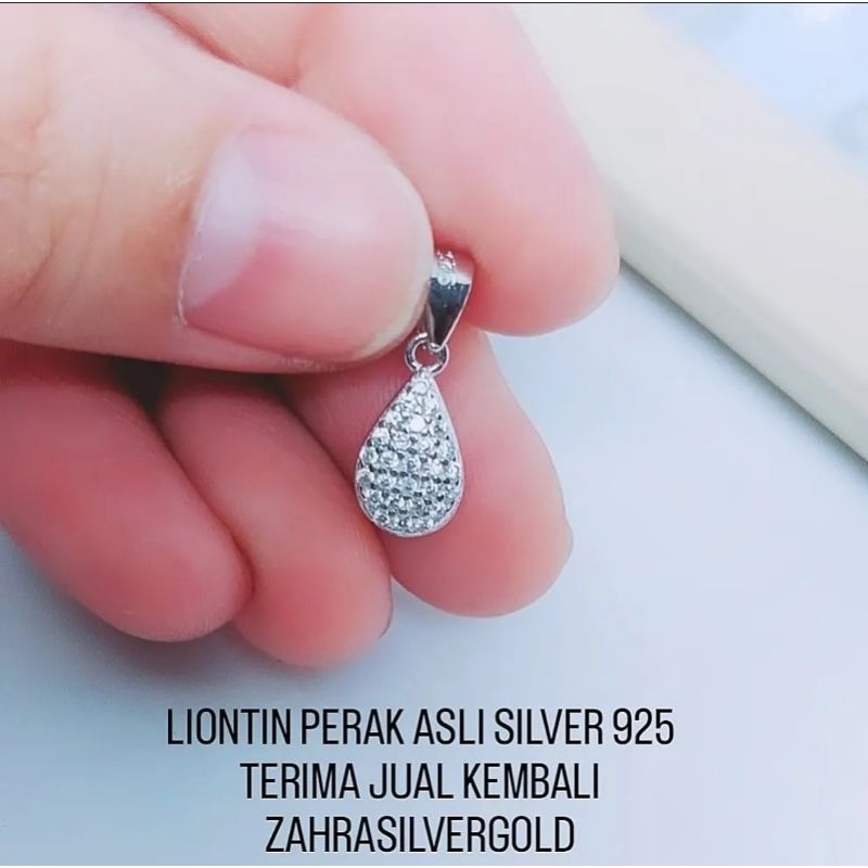 Liontin Tetes Air PERAK Asli Silver 925 (Terima Jual Kembali)