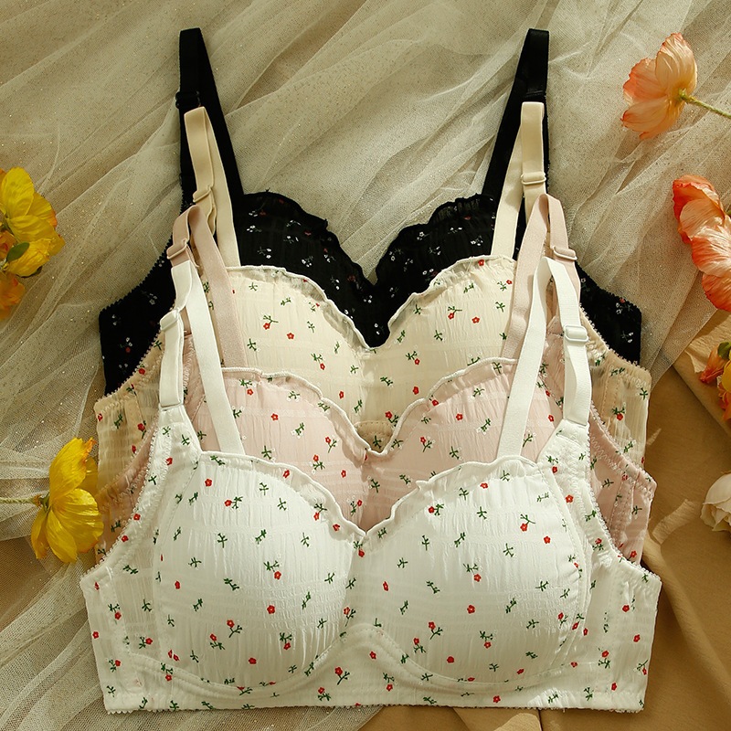 HF~BR1738 BRA RENDA  WANITA MOTIF BUNGA BRA TANPA KAWAT BAHAN BAGUS KOREAN STYLE REALPICT